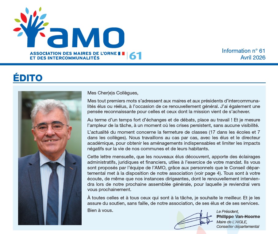 Lettre d’information n°61 – Avril 2026