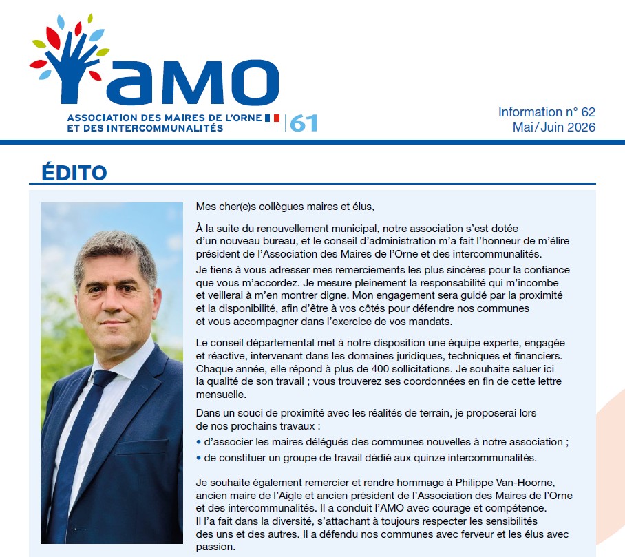 Lettre d’information n°62 – Mai/Juin 2026